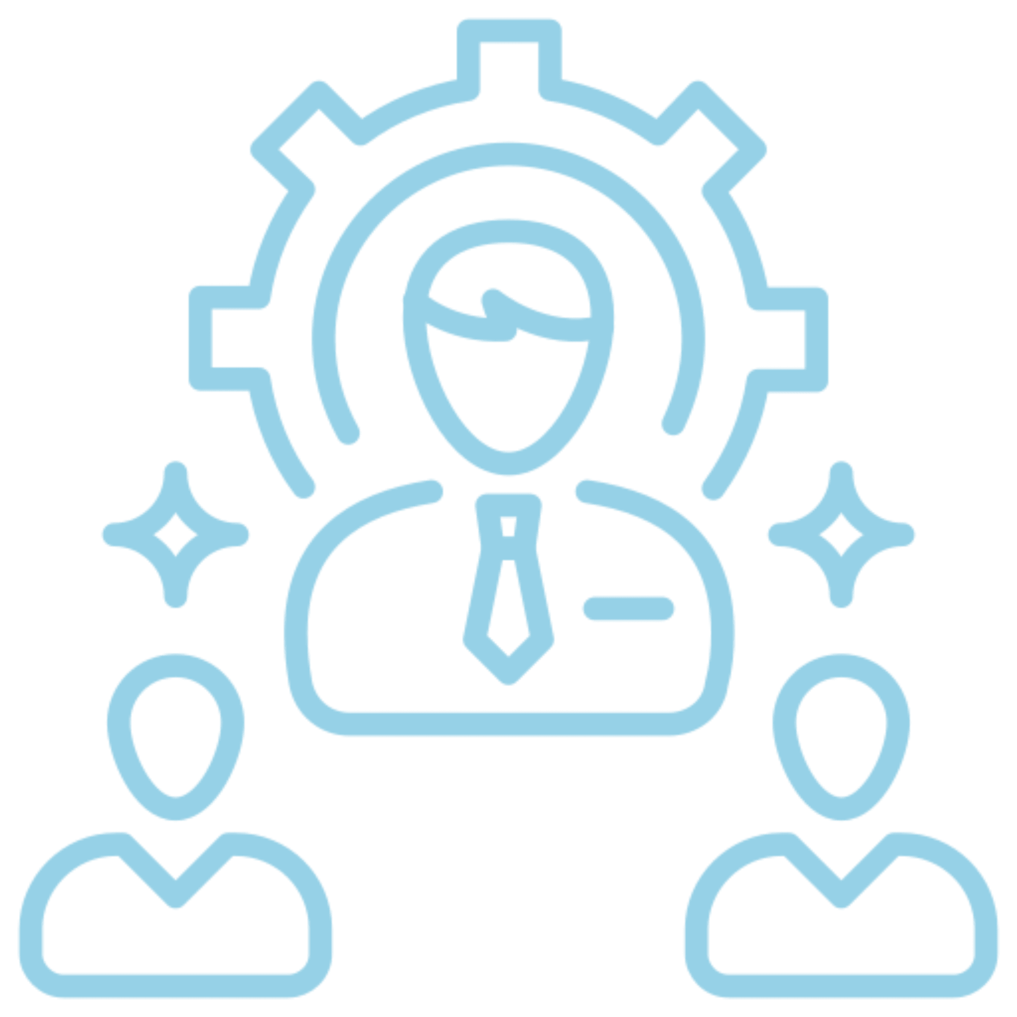 Teamwork and leadership icon with gear.